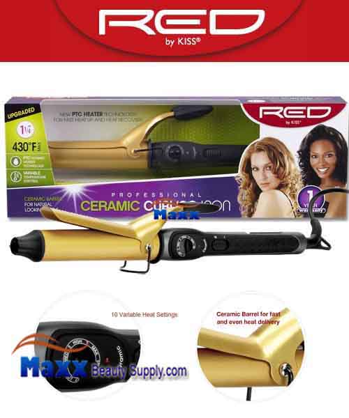 Red by Kiss #C106 Ceramic Curling Iron - 1 1/4"